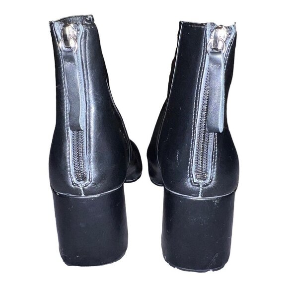 STEVE MADDEN Parisa Black Leather Women Block Heel Boot Booties - Picture 8 of 12